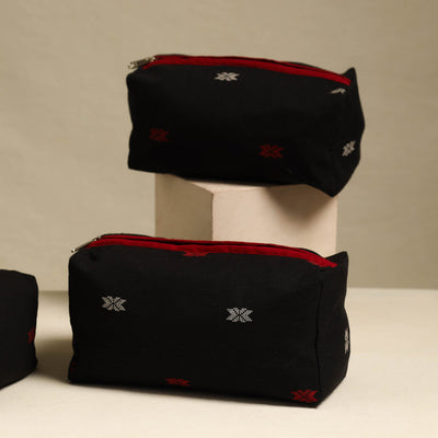 Black - Handmade Cotton Toiletry Bags (Set of 3) 04