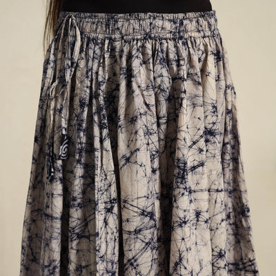 Beige - 24 Kali Patchwork Batik Print Cotton Long Skirt 17