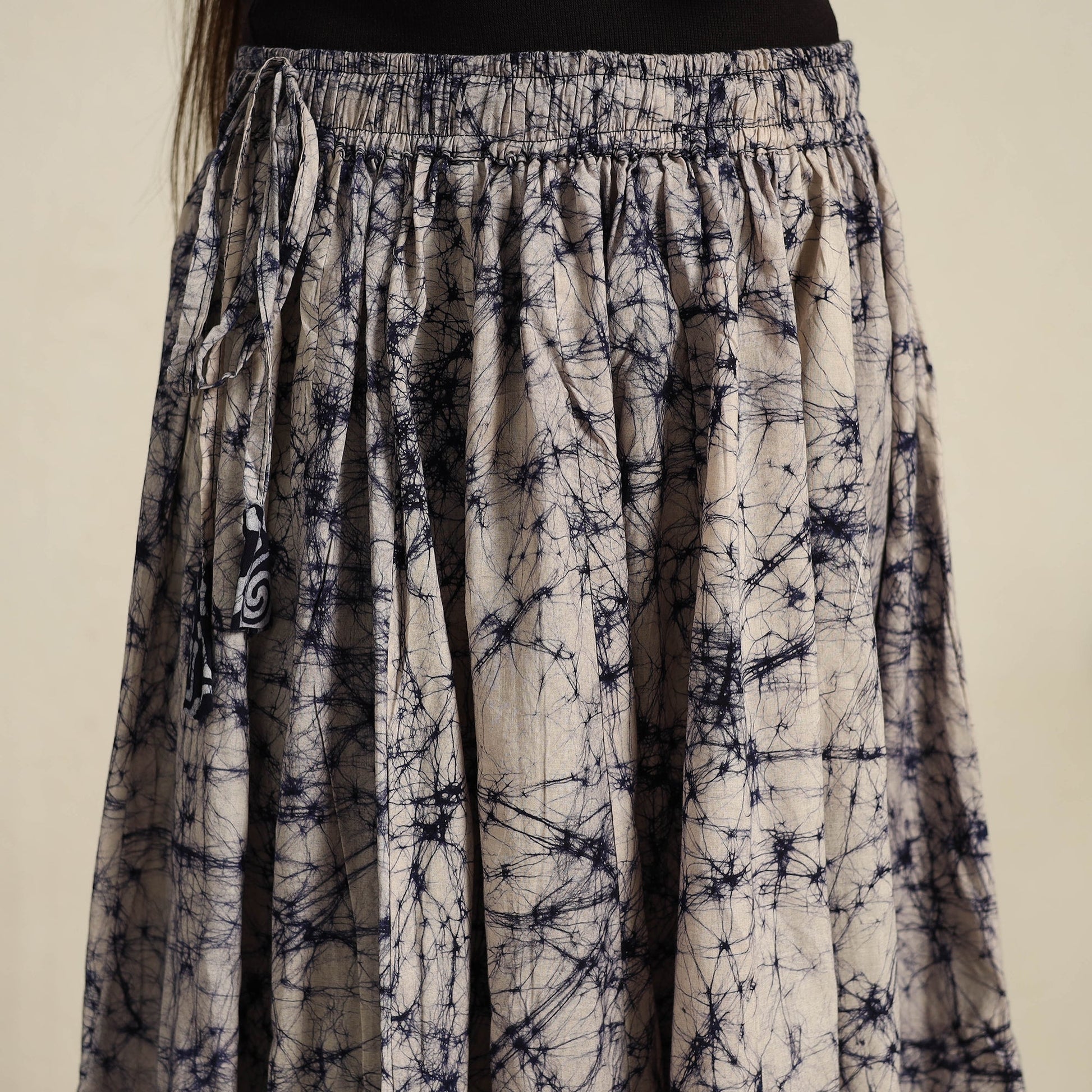 Beige - 24 Kali Patchwork Batik Print Cotton Long Skirt 17