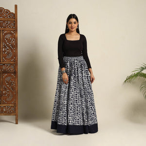 Blue - 24 Kali Patchwork Batik Print Cotton Long Skirt 18
