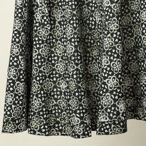 Black - Hand Batik Printed Cotton Wrap Around Skirt 119