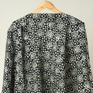 Black - Hand Batik Printed Cotton Wrap Around Skirt 119