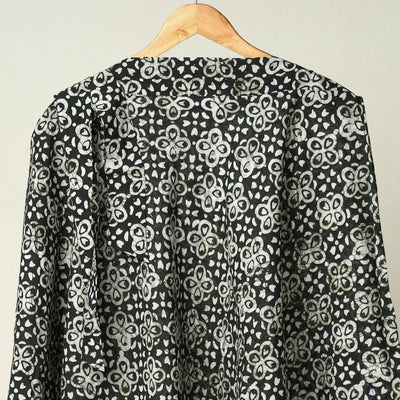 Black - Hand Batik Printed Cotton Wrap Around Skirt 119