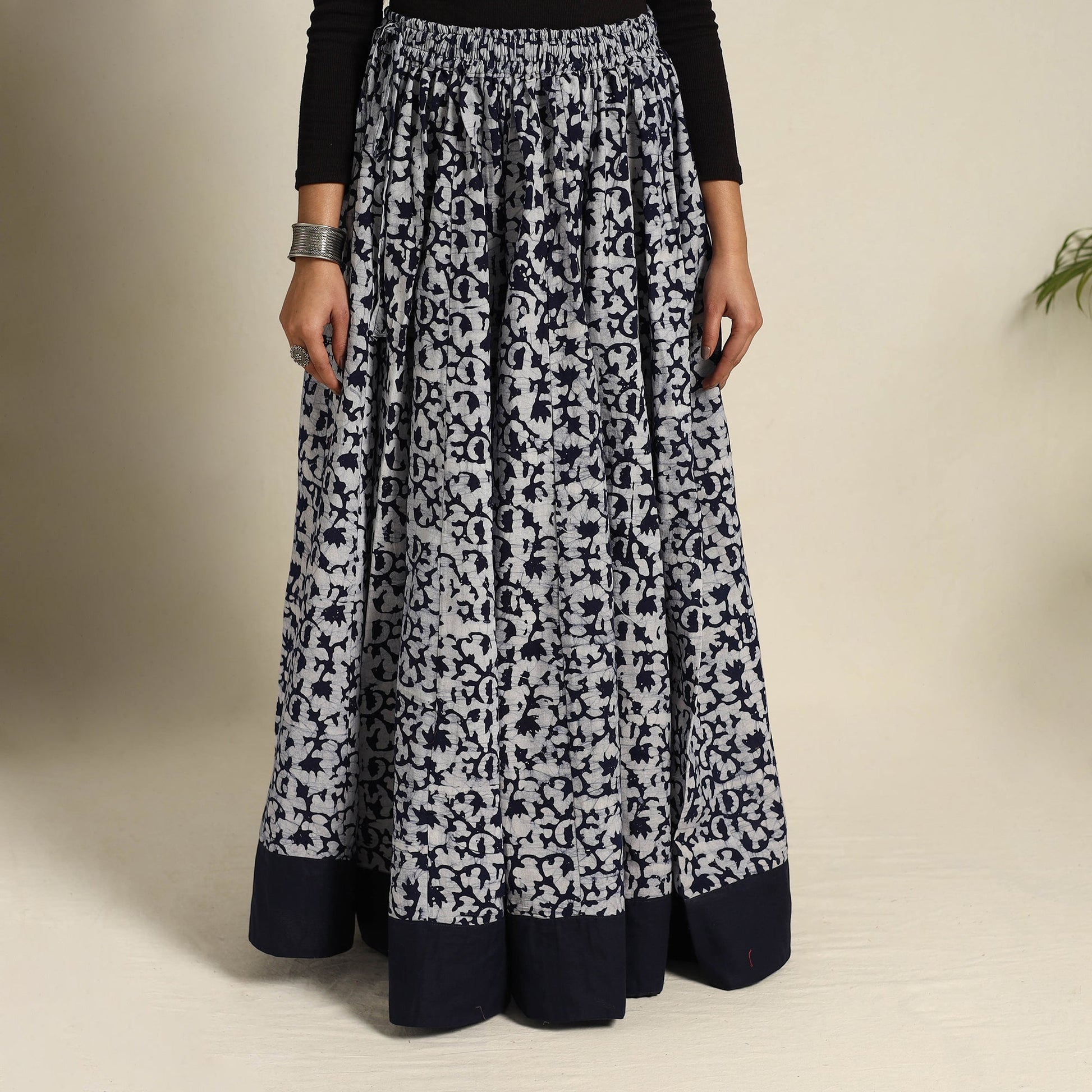 Blue - 24 Kali Patchwork Batik Print Cotton Long Skirt 18