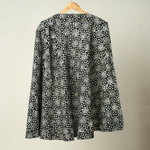 Black - Hand Batik Printed Cotton Wrap Around Skirt 119