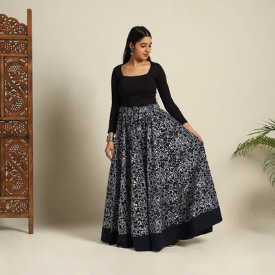 Blue - 24 Kali Patchwork Batik Print Cotton Long Skirt 20