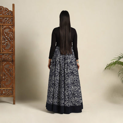 Blue - 24 Kali Patchwork Batik Print Cotton Long Skirt 20