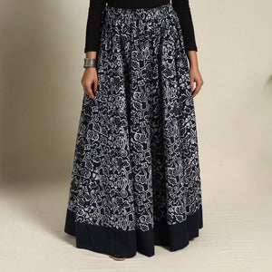 Blue - 24 Kali Patchwork Batik Print Cotton Long Skirt 20