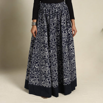 Blue - 24 Kali Patchwork Batik Print Cotton Long Skirt 20