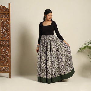 Beige - 24 Kali Patchwork Batik Print Cotton Long Skirt 22