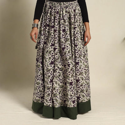 Beige - 24 Kali Patchwork Batik Print Cotton Long Skirt 22
