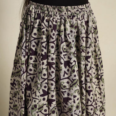 Beige - 24 Kali Patchwork Batik Print Cotton Long Skirt 22