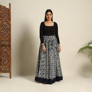Blue - 24 Kali Patchwork Batik Print Cotton Long Skirt 23