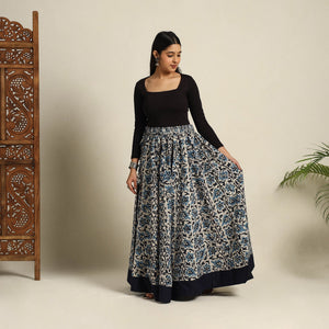 Blue - 24 Kali Patchwork Batik Print Cotton Long Skirt 23