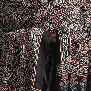 Black - Modal Silk Block Print Ajrakh Dupatta 83