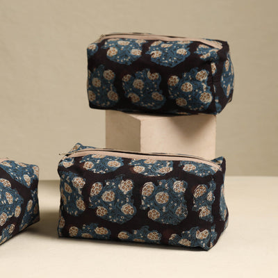 Black - Handmade Cotton Toiletry Bags (Set of 3) 15