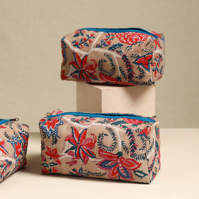 Beige - Handmade Cotton Toiletry Bags (Set of 3) 18