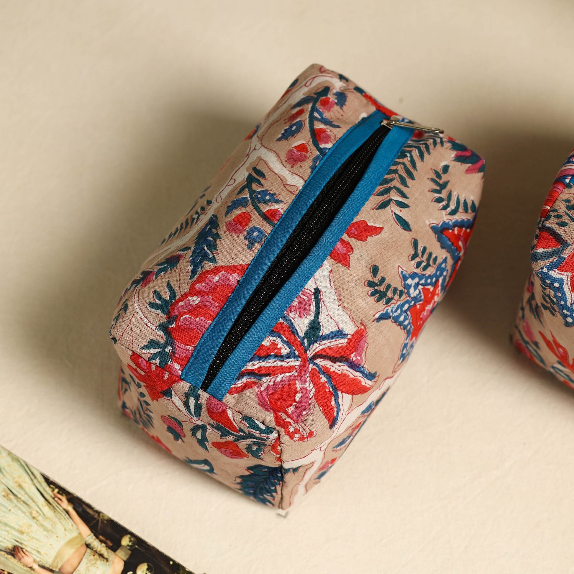 Beige - Handmade Cotton Toiletry Bags (Set of 3) 18