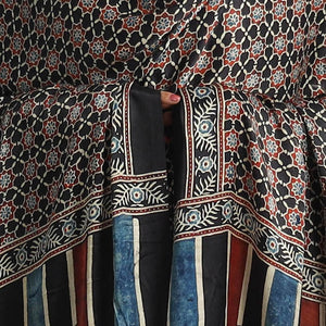 Black - Modal Silk Block Print Ajrakh Dupatta 89