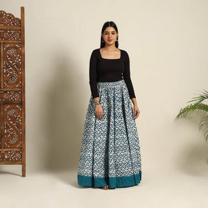 Blue - 24 Kali Patchwork Batik Print Cotton Long Skirt 28