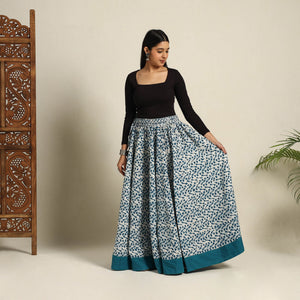 Blue - 24 Kali Patchwork Batik Print Cotton Long Skirt 28