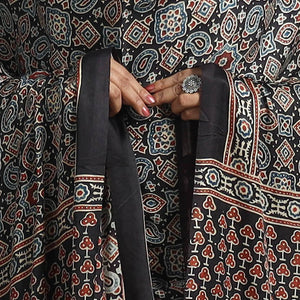Black - Modal Silk Block Print Ajrakh Dupatta 92