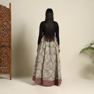Beige - 24 Kali Patchwork Batik Print Cotton Long Skirt 29