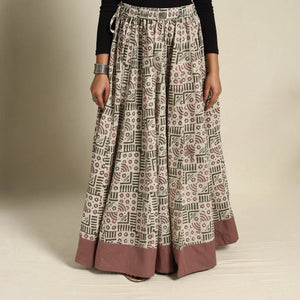 Beige - 24 Kali Patchwork Batik Print Cotton Long Skirt 29