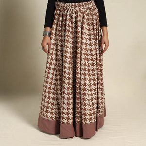 Brown - 24 Kali Patchwork Batik Print Cotton Long Skirt 30