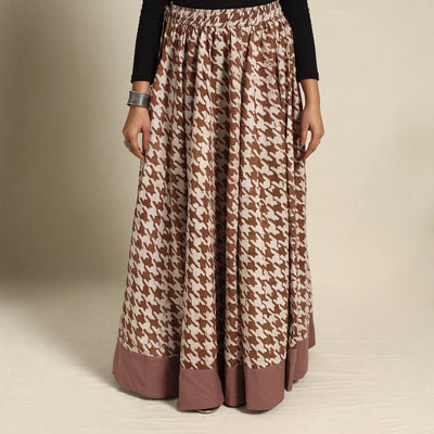 Brown - 24 Kali Patchwork Batik Print Cotton Long Skirt 30