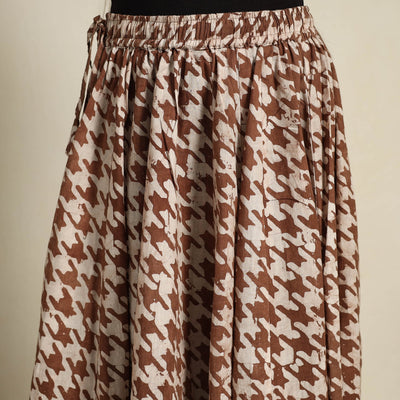 Brown - 24 Kali Patchwork Batik Print Cotton Long Skirt 30
