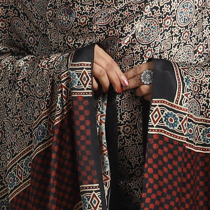 Brown - Modal Silk Block Print Ajrakh Dupatta 95