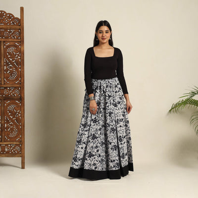 Black - 24 Kali Patchwork Batik Print Cotton Long Skirt 31