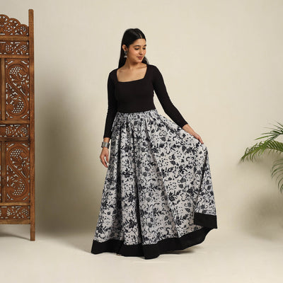 Black - 24 Kali Patchwork Batik Print Cotton Long Skirt 31
