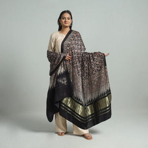 Black - Modal Silk Block Print Ajrakh Dupatta 97