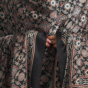 Black - Modal Silk Block Print Ajrakh Dupatta 97