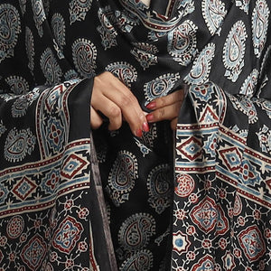Black - Modal Silk Block Print Ajrakh Dupatta 99
