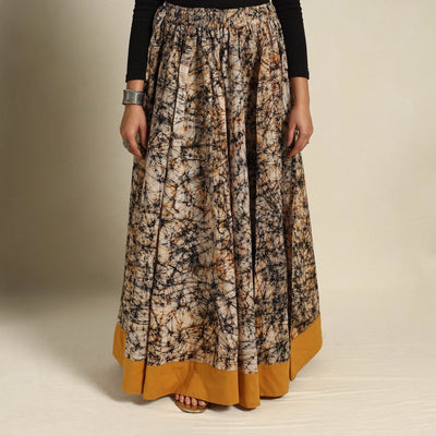 Beige - 24 Kali Patchwork Batik Print Cotton Long Skirt 34