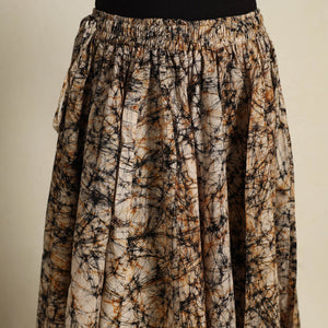 Beige - 24 Kali Patchwork Batik Print Cotton Long Skirt 34