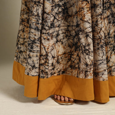 Beige - 24 Kali Patchwork Batik Print Cotton Long Skirt 34