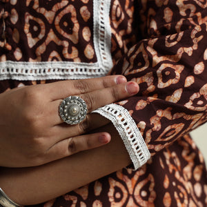 Brown - Hand Batik Printed Cotton Kurta with Palazzo Set