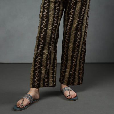 Black - Cotton Hand Batik Print Kurta Set 13