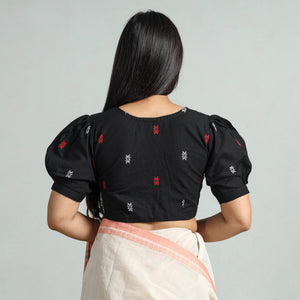 Black - Jacquard Weave Cotton Stitched Blouse 11