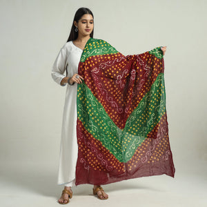 Brown - Kutch Bandhani Tie-Dye Mul Cotton Dupatta 02
