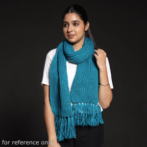 Brown - Kumaun Hand Knitted Woolen Muffler (66 in)