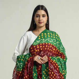 Brown - Kutch Bandhani Tie-Dye Mul Cotton Dupatta 02