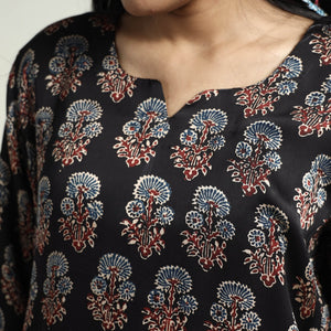 Black - Ajrakh Block Printed Modal Silk Kurta with Palazzo Set