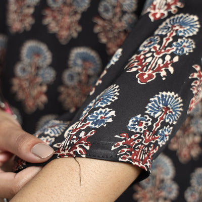 Black - Ajrakh Block Printed Modal Silk Kurta with Palazzo Set