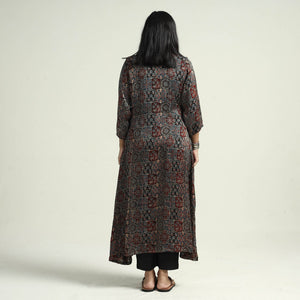 Black - Ajrakh Block Printed Modal Silk Kurta with Palazzo Set