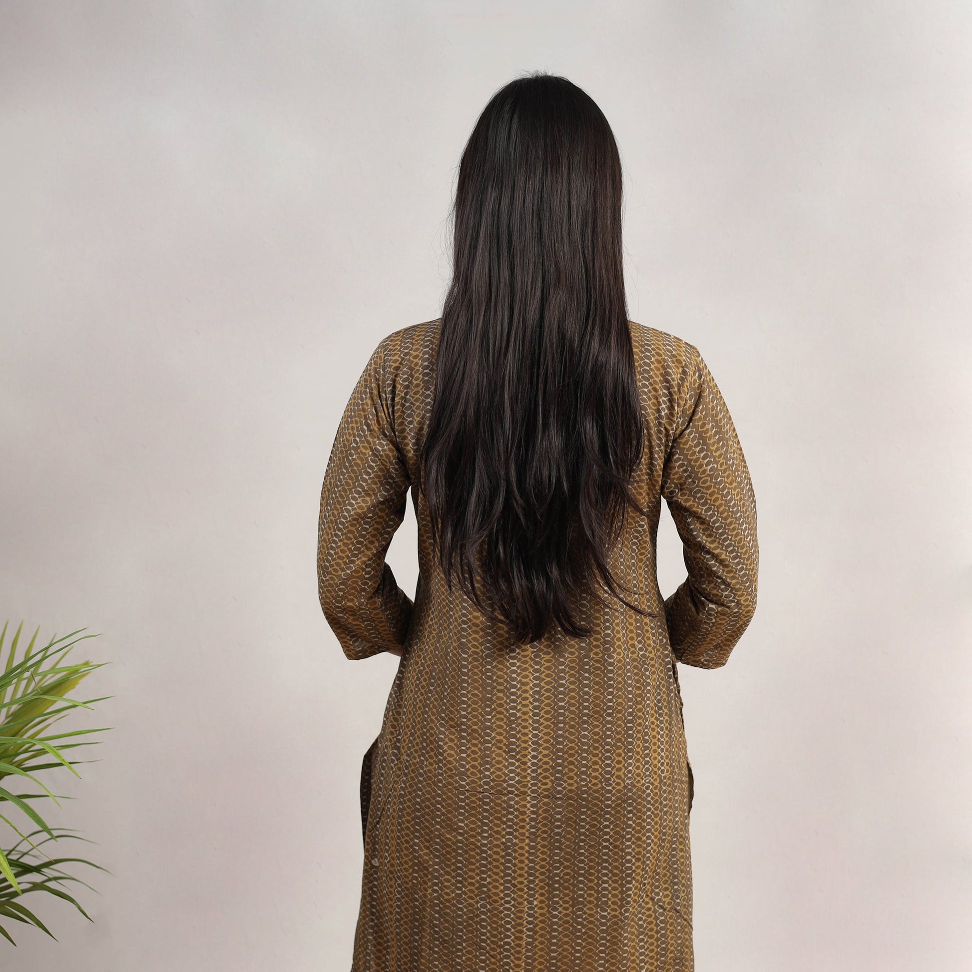 Brown - Block Print Cotton Straight Akola Kurta 11